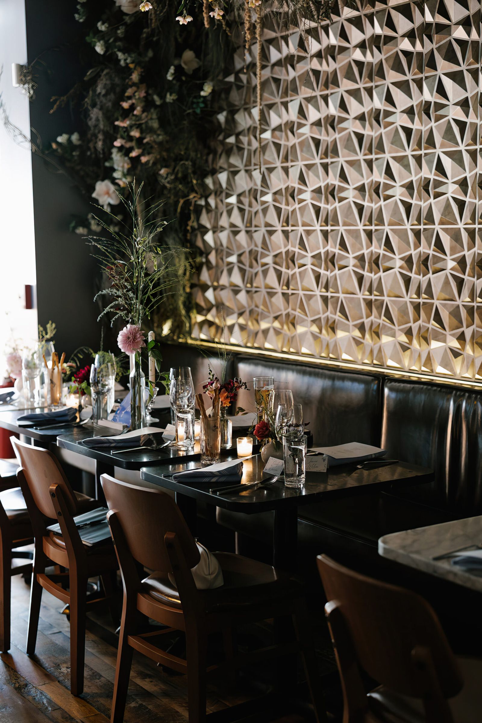Tables set in the SheWolf dining room