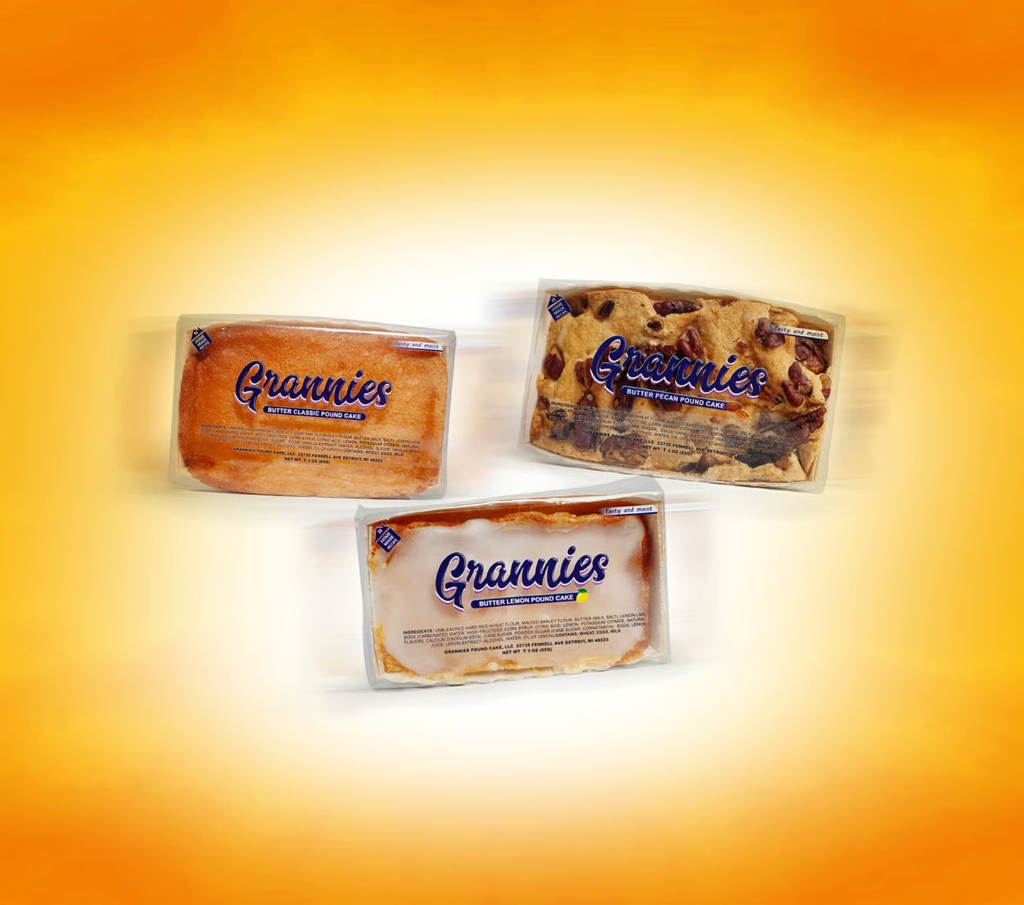Grannies Pound Cake: Hero image from the bakery's homepage