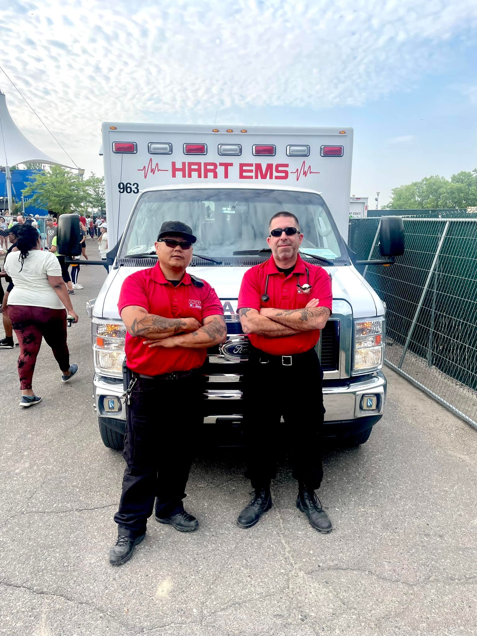 Hart Medical EMS: Hart EMS crew with an ambulance