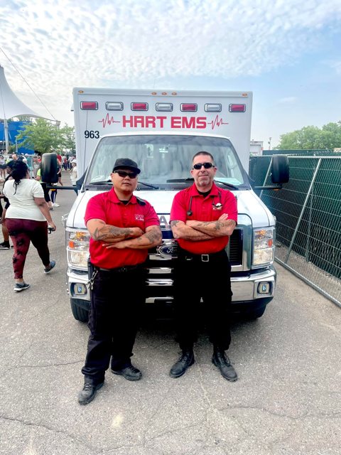 Hart Medical EMS: Hart EMS crew with an ambulance
