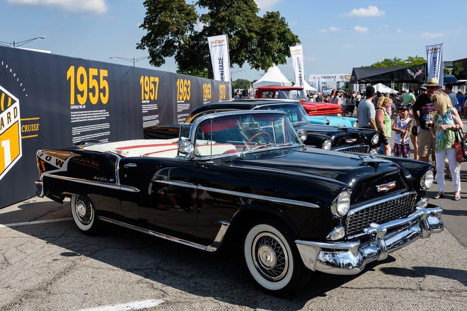 A 1955 Chevrolet Bel Air convertible at the Dream Cruise