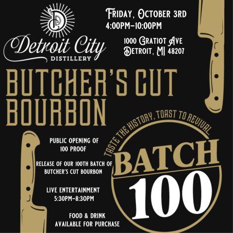 Detroit City Distillery: Butcher’s Cut Bourbon Batch 100 ünneplés — Szervezői kép