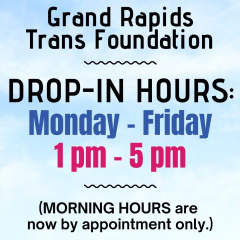 Drop-in hours (1-5 pm, GR Pride Center, Back Door) — Organizer image