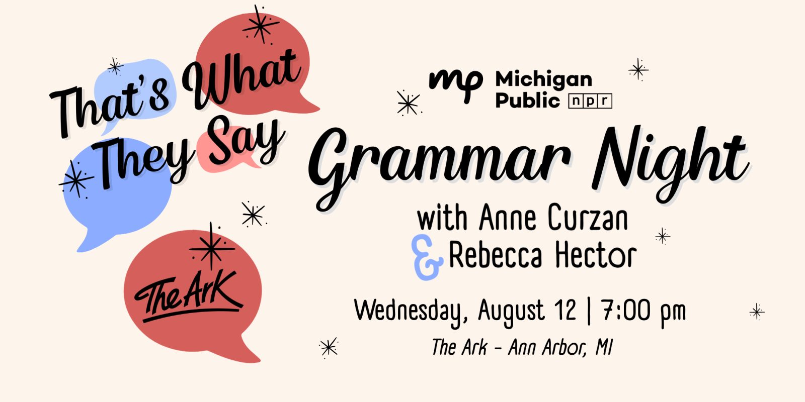 Grammar Night with Ann Curzan and Rebecca Hector — Organizer image