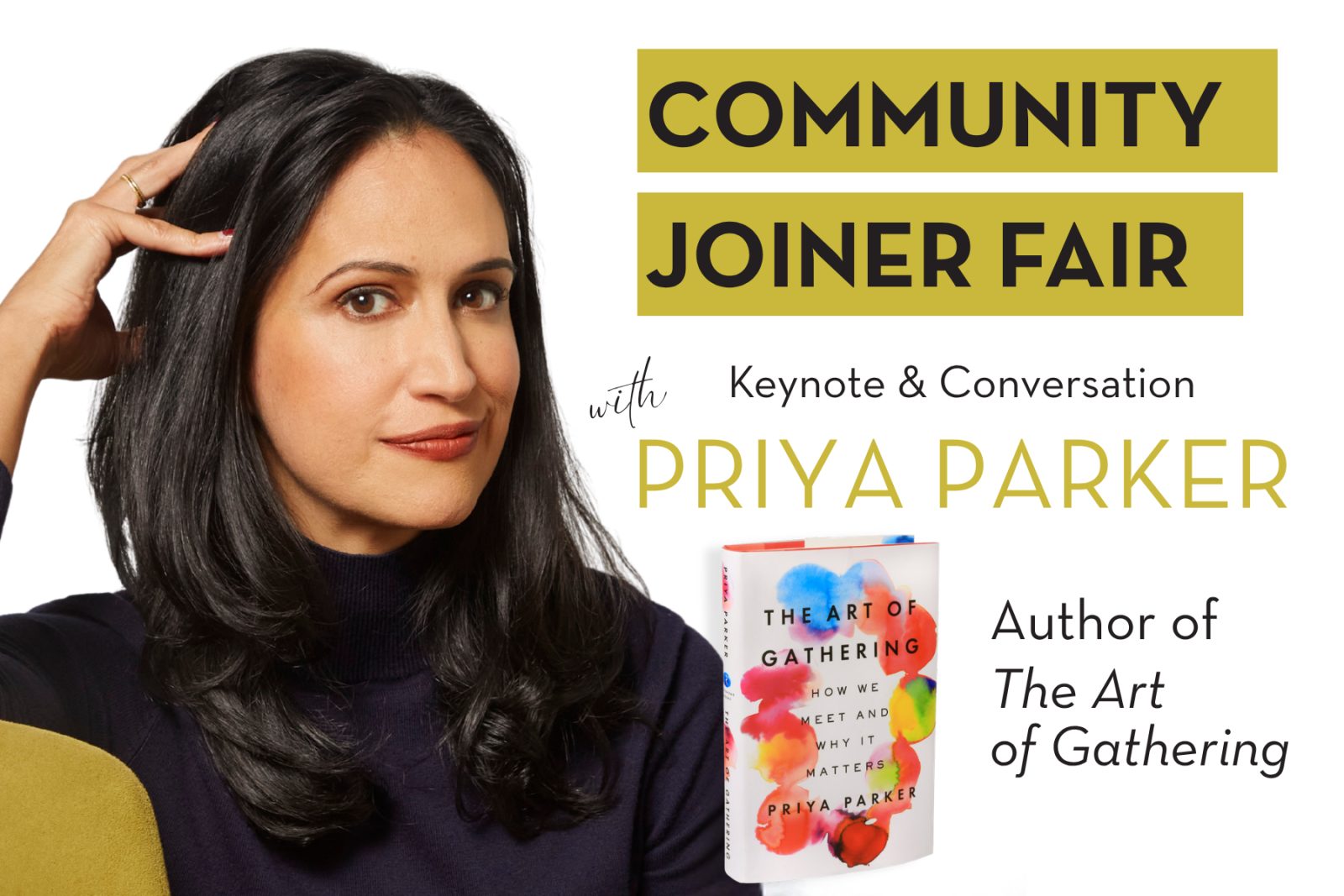 Community Joiner Fair – In Conversation with Priya Parker — Organizer image