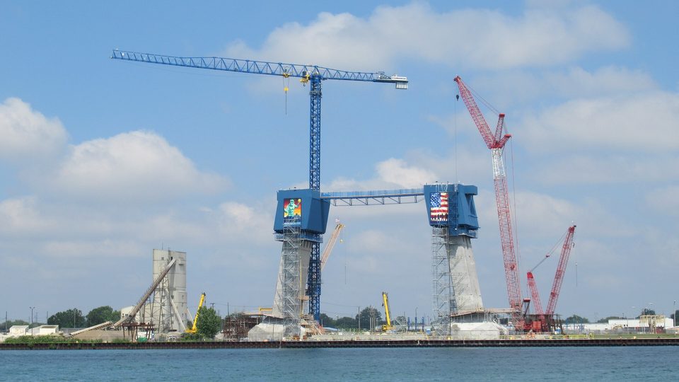 Darus munkaterület az amerikai pilonnál, 2021