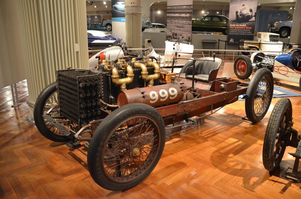 Az 1902-es Ford „999” versenyautó a múzeumban (fotó: 2016)