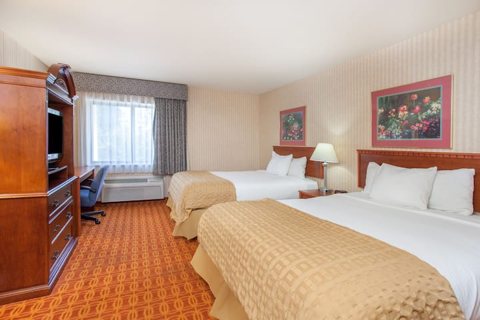 A room with two beds
