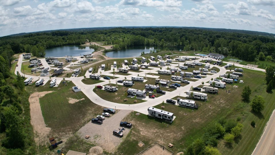 Aerial view of the RV sites