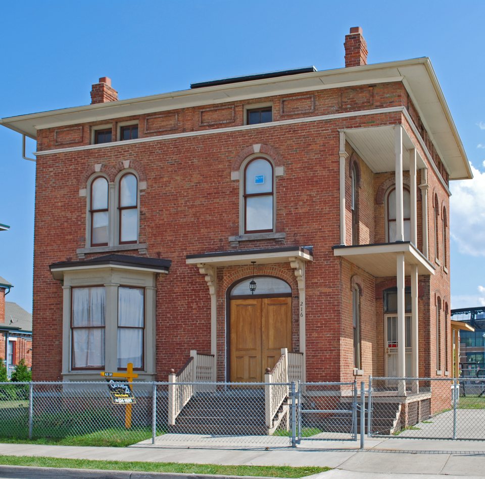 The two-storey 1870 brick house at 216 Winder Street