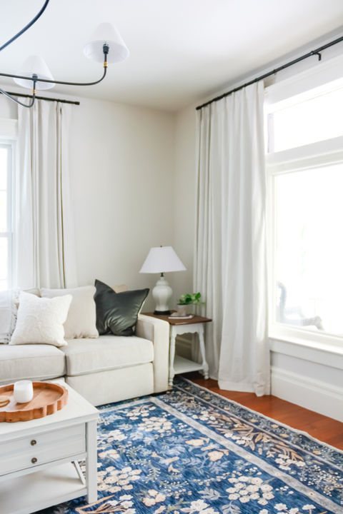 Living room with a sofa and rug