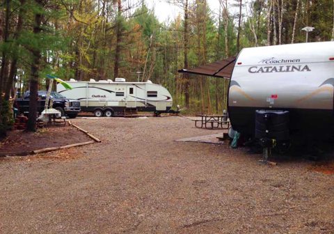 Camper trailers in the campground