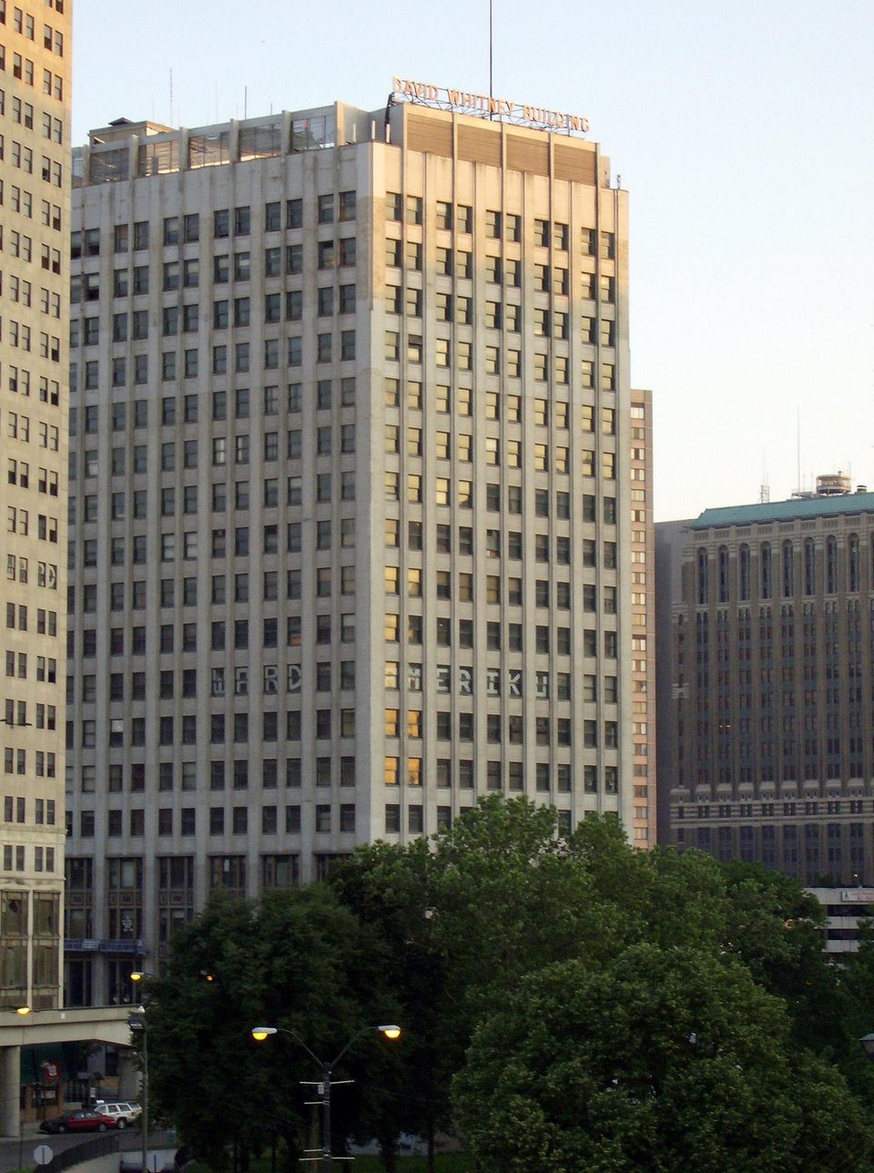 The David Whitney Building, which houses the station entrance