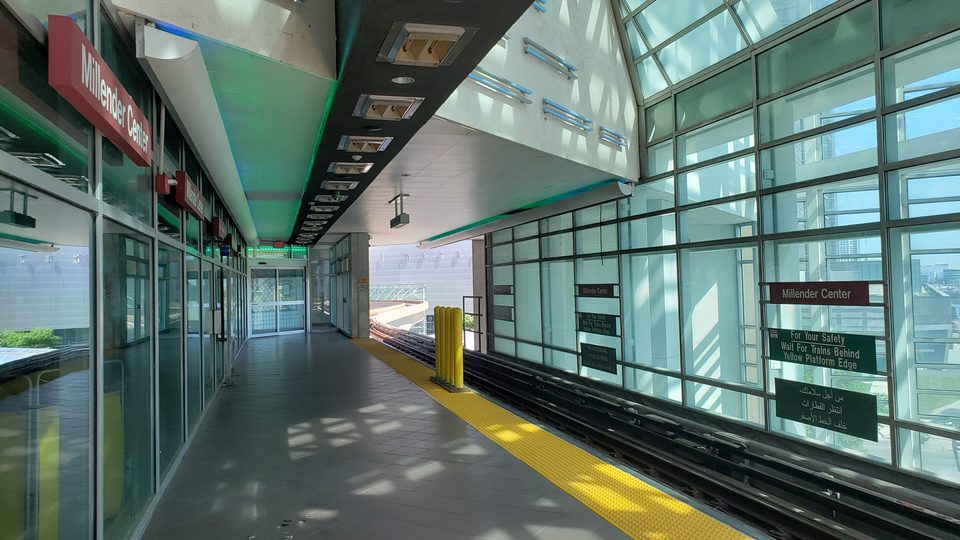Millender Center’s enclosed glass platform (2022)