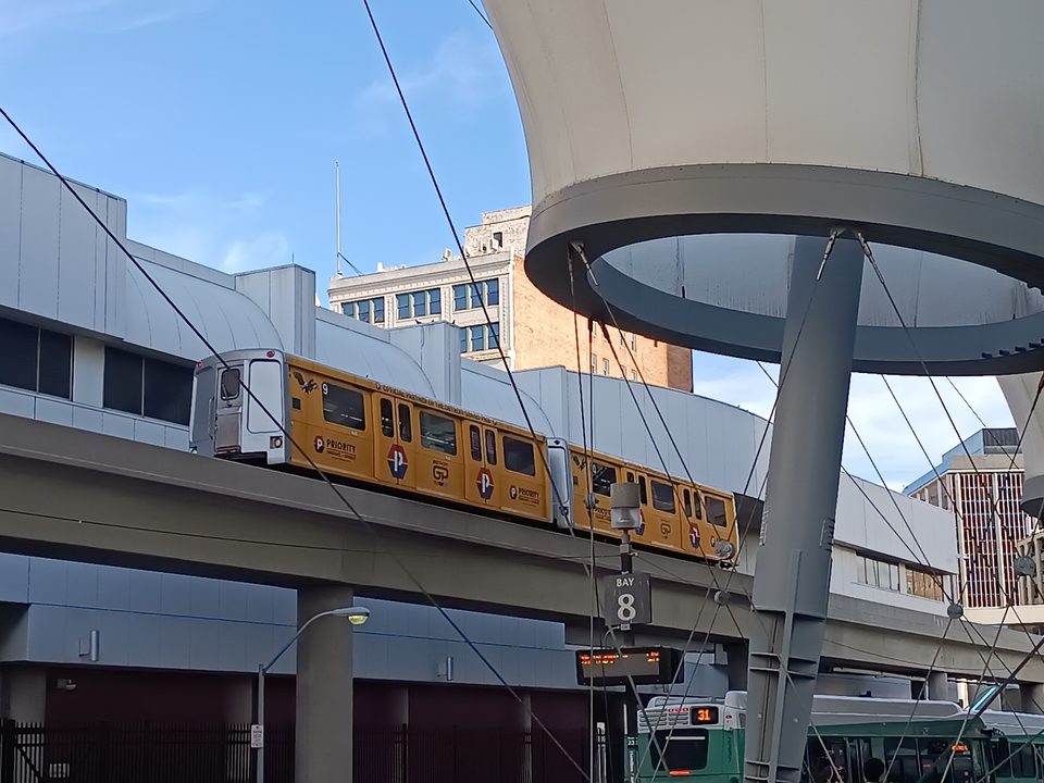 The People Mover above the Rosa Parks Transit Center (2024)