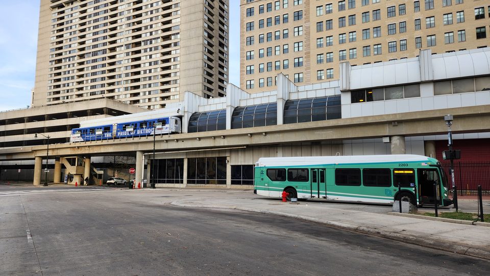 The Times Square station building in autumn 2025