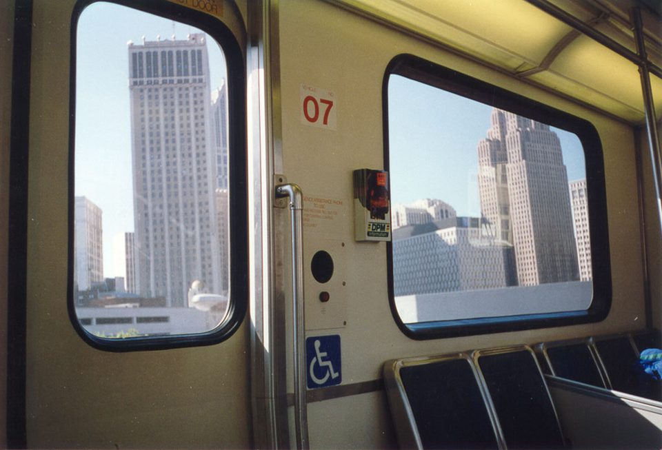 The view from a car in September 1993: an emptied-out downtown