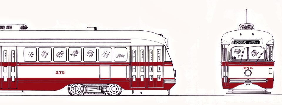 A detroiti PCC-villamos rajza