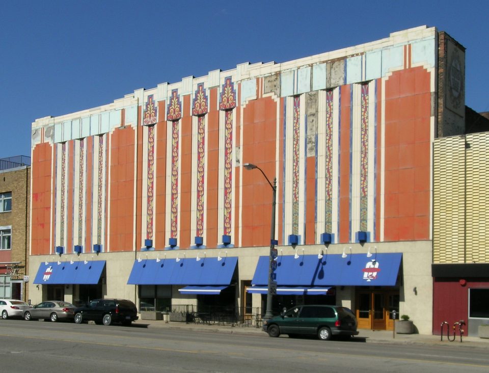 The Majestic Theatre’s orange-and-white facade on Woodward (2008)